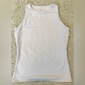 KEEPBEAUTY Women's Sleeveless Minimalistic Blank White 4-way Stretch Top Medium